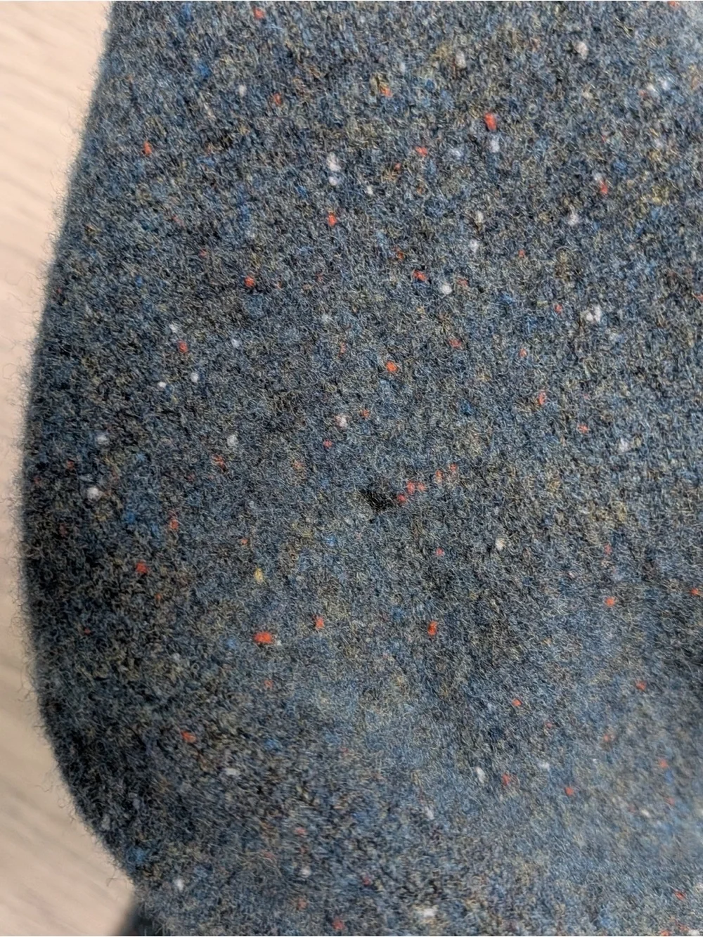 Orvis Men's XL Blue Donegal Speckled 100% Wool Quarter Zip Sweater